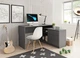 Стіл офісний письмовий Perfect Home Teo 3S/138 138.2x76x110 см, 3 шухляди Графіт (000012376979) - зображення 4