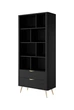 Стеллаж Perfect Home Ланте/Lante 2S с 2 ящиками и золотыми ножками Черный (PFH-091189) - изображение 1