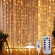 Светодиодная Водонепроницаемая Гирлянда-Занавес Штора Sunnest 3*2м 300LED USB c Пультом для Украшений Окон и Террасы, теплый белый (SUN-200L) - изображение 7