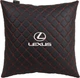Подушка EVAtech ECO Lexus 40 х 40 см Черная с красной нитью (SPBCSBRV035) - изображение 1
