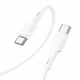 Зарядний кабель HOCO X83 Victory Type-C to Type-C Cable 60W 3A 1m White - зображення 2