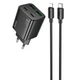 Сетевое зарядное устройство Hoco N56 Fundador PD30W four-port (2C2A) + Type-C to Lightning Black - изображение 1