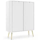 Комод Зова/Zova 2-дверный с золотыми ножками K103 Белый Ш103xВ129 см. Perfect Home - изображение 1