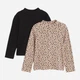 Набір дитячих водолазок-гольфів 2 шт для дівчинки H&M 270395730_2pc 134-140 см Чорний/Темно-бежевий (2727000035358) - зображення 2