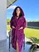 Халат жіночий махровий шарпей XL/XXL з капюшоном Фіолетовий (Д-Al-sharpey-halat-003-02) - зображення 6