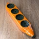Колодка 4 гнезда б/з Апельсин 250V макс 2500W оранжевый "LEMANSO" LMK75003 - изображение 1