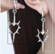 Сережки Fashion Jewerly серця з біжутерія шипами в стилі y2k готика сріблясті (SVS) - зображення 1