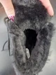 Угги женские черные кожаные короткие низкие на шнуровке зимние размер 37 23,5 см - изображение 8