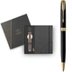 Подарочный набор Parker SONNET Matte Black Lacquer GT BP (шариковая ручка + блокнот Parker) - изображение 1