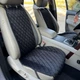 Накидки на сидіння авто з алькантари Lux Діамонд прошитий чорний ромб з чорним рядком Преміум Повний комплект - зображення 4