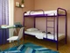 Двухъярусная кровать Метакам Relax Duo-1 металлическая 200x90 см Фиолетовая - изображение 2