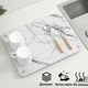 Абсорбирующий Коврик - подставка для сушки посуды на ножках из Диатомита 40x30 см (сушилка для посуды, коврик для кухни, под посуду), белый с оттенком гранита - изображение 1