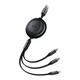 Кабель Baseus Free2Draw Retractable Crystal Fast Charging Data Cable USB to Micro-USB+Lightning+Type-C 3.5A 1.1m Cluster Black (P10368700111-02) - зображення 2