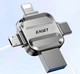 Флешка 4-стороння OTG USB 3.0 + Type-C + MicroUSB + Lightning Eaget i71 для Apple iPhone Android MacOS Windows 256Gb - зображення 4