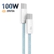 Кабель Type-C на Type-C Baseus Dynamic Series Fast Charging Data Cable (1m, 100W, 5A, 480 Mbps). Blue - зображення 1
