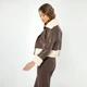 Жіноча коротка куртка з хутром коричневий 99_9P_116_4_XL, XL - изображение 2