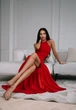 Красное облегающее платье макси с разрезом на ноге WINN S красный 43447031 - изображение 2