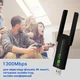 Адаптер WiFi USB 3.0 1300 Мбіт/с Bluetooth 4.2 двухдіапазонний 2.4GHz/5GHz Derapid - изображение 3