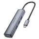 Переходник USB-hub хаб 4-в-1 BOROFONE DH12 |Type-C to USB3.0*4 L=0.2M| Серый - изображение 10