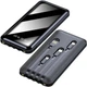 Павербанк POWER BANK 2,1A 4x КАБЕЛІ 10000 mAh Black Чорний - зображення 1