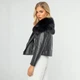 Жіноча укорочена куртка з екошкіри чорний 99_9P_115_1_XL, XL - изображение 3