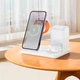 Беспроводная зарядка Qi Hoco Crown 3 в 1 night light wireless fast charger with clock cq9 15Вт Белый - изображение 3