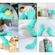 Силиконовые перчатки Magic Silicone Gloves для уборки. Цвет: бирюзовый OM-99 - изображение 4