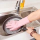 Силиконовые перчатки Magic Silicone Gloves Pink для уборки. Цвет: розовый PO-94 - изображение 5
