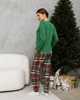 Женская пижама c брюками в клетку love Рождественское настроение Nicoletta Family look 968515в XL зеленый с разноцветным - изображение 4