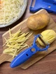 Шатківниця для капусти ніж для нарізки овочів соломкою та корейської моркви з підставкою «Принцеса кухні» Блакитна - зображення 5