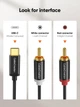 Адаптер CableCreation Type-C to RCA, 24 бит/96 кГц, 1.8м - изображение 6