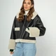 Жіноча укорочена куртка зі штучним хутром чорний 99_9W_900_1_XL, XL - изображение 4