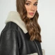 Жіноча укорочена куртка зі штучним хутром чорний 99_9W_900_1_XL, XL - изображение 8