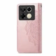 Чехол Vintage для Infinix Note 40 Pro / X6850 книжка кожа PU с визитницей розовый - изображение 5