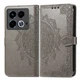 Чехол Vintage для Infinix Note 40 / X6853 книжка кожа PU с визитницей серый - изображение 1