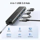 USB-Хаб UGREEN 4-Port USB to 4xUSB3.0 Hub Black (UGR-25851) - изображение 3
