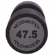 Гантель цельная профессиональная с полиуретановым покрытием TECHNOGYM (LN-1254-47_5) 1шт 47,5кг Черный-серый - изображение 3
