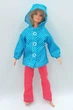 Одяг для Barbie - Костюм барбі з блакитною паркою у горошок - зображення 1
