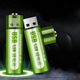 Акумулятор з USB зарядкою Doublepow Li-Ion AA 1.5V 900 mAh - изображение 2