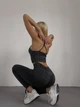 Спортивный женский костюм Soft LINE 3 в 1 (топ, рашгард, леггинсы) для фитнеса и йоги Бесшовный Push Up M Темно-серый (1751M) - изображение 2