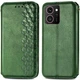 Чехол Deexe Rhombus Wallet для HMD Skyline - Green - изображение 1