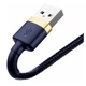 Кабель Baseus cafule Cable USB For iP 2.4A 1m Gold+Blue (CALKLF-BV3) - зображення 5