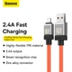 Кабель USB-A на Lightning з підсвічуванням Baseus CoolPlay Series Fast Charging (1m, 2.4A, 480 Mbps). Orange - зображення 5