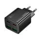 Адаптер сетевой HOCO Fundador N56, 2USB, 2Type-C, QC Black - изображение 2