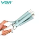 Плойка щипцы тройная волна для волос VGR V-595 Professional 15 мм с керамическим покрытием 90 Вт бирюзовый с белым - изображение 4