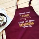 Фартух кухонний жіночий з вишивкою «Чорний пояс з кулінарії» бордовий (0459) - зображення 5