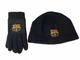 Комплект мужской FC Barcelona шапка+перчатки, размер M, черный - изображение 2