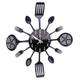 Настенные часы на кухню Fork Ложки-вилки кварцевые металлические 40 см Черный - изображение 1