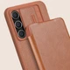 Кожаный чехол (книжка) Nillkin Qin Pro Camshield для Samsung Galaxy S24 FE Коричневый - изображение 6