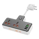 Сетевой фильтр HOCO AC12A на 2 розетки + 3 USB+ USB-C, 30W, кабель 1м, 220В, Black, Box - изображение 1